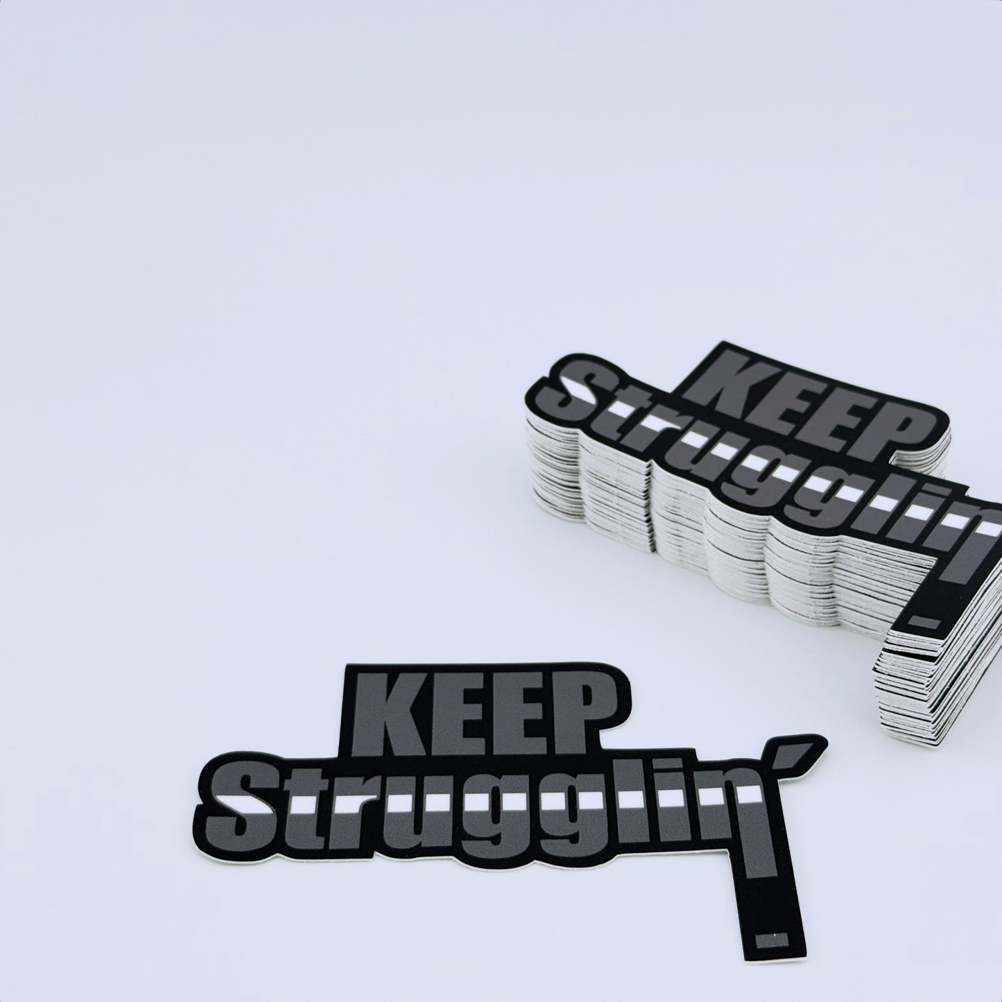 KEEP Strugglin' Grey/White Belt sticker