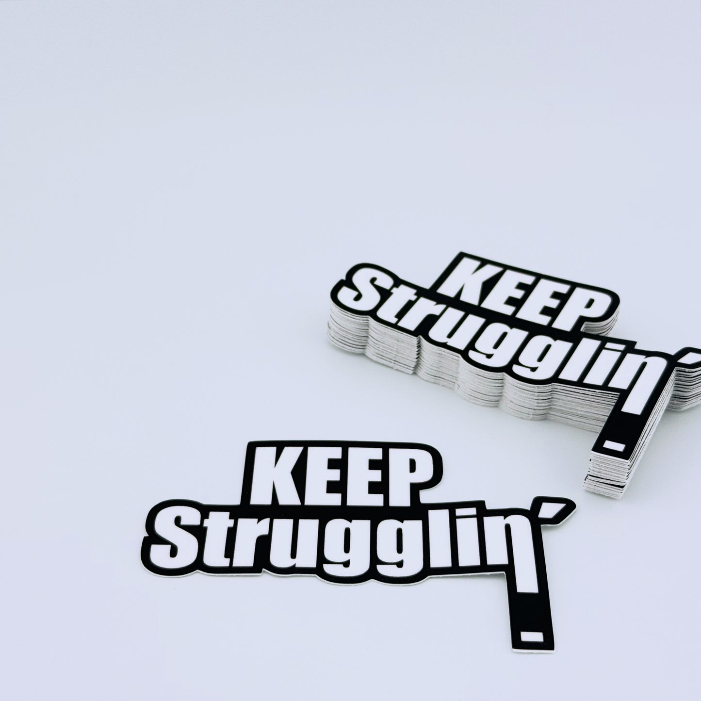 KEEP Strugglin' White Belt sticker