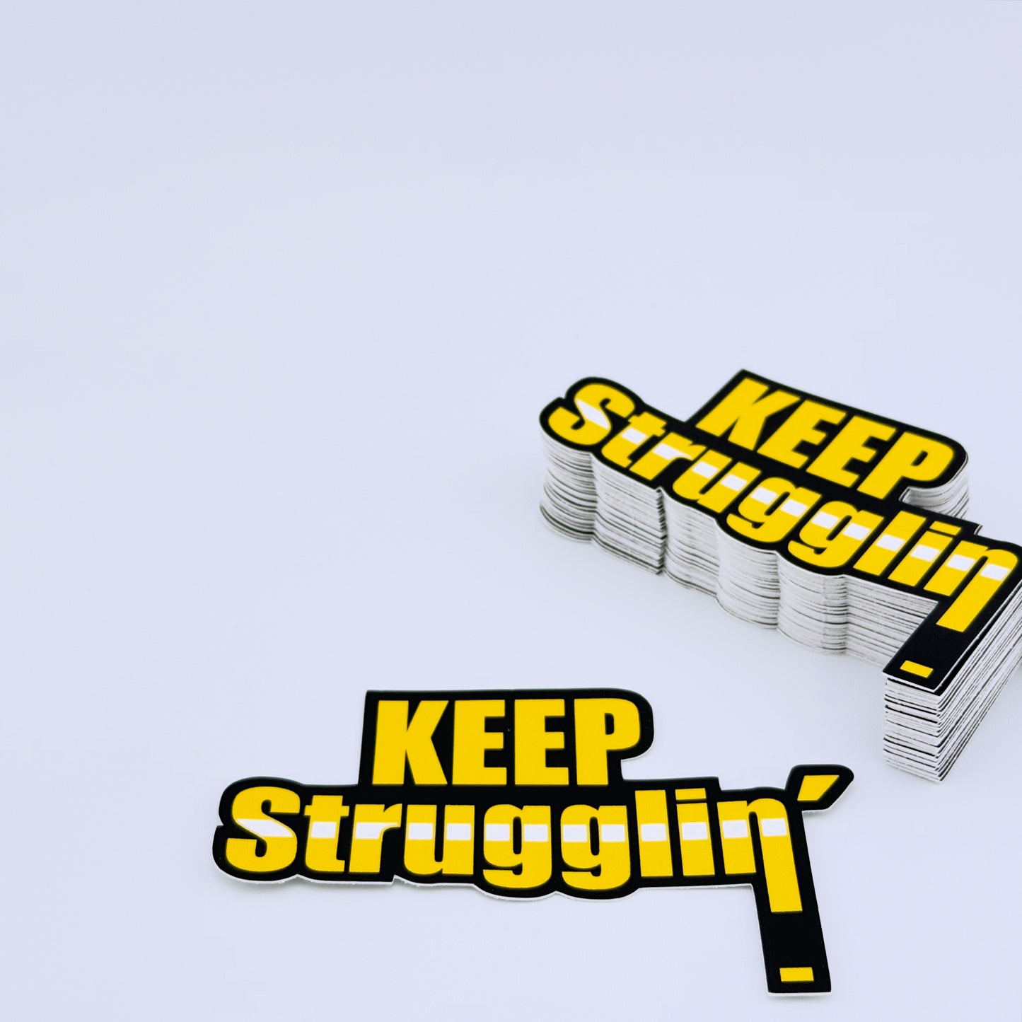KEEP Strugglin' Yellow/White Belt sticker