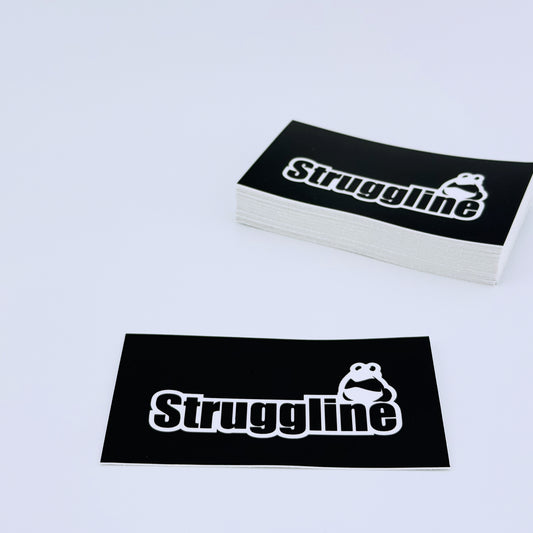 The original Struggline panda sticker on Black